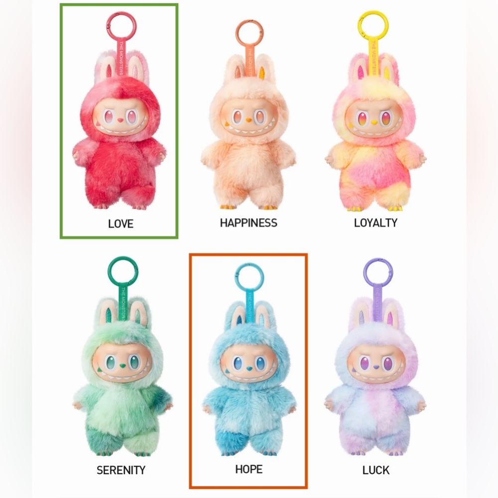 Labubu The Monsters - Big Into Energy - Set of 2 - Hope (blue) and Love (red)